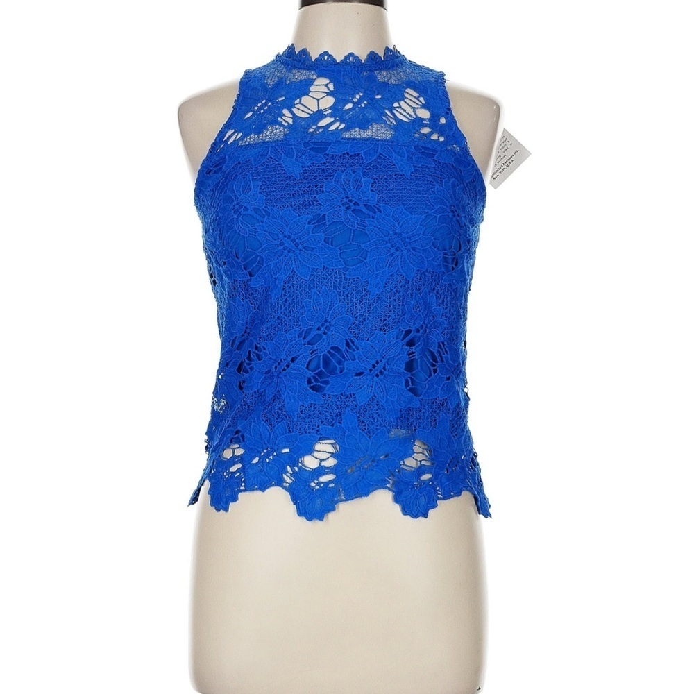 Rebellion Blue Lace Halter Top size medium